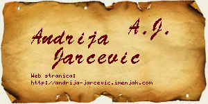 Andrija Jarčević vizit kartica